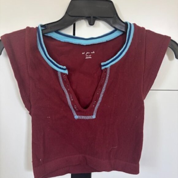 UO Out From Under Go For Gold Top Burgundy and Blue Size XS/S - Picture 2 of 4